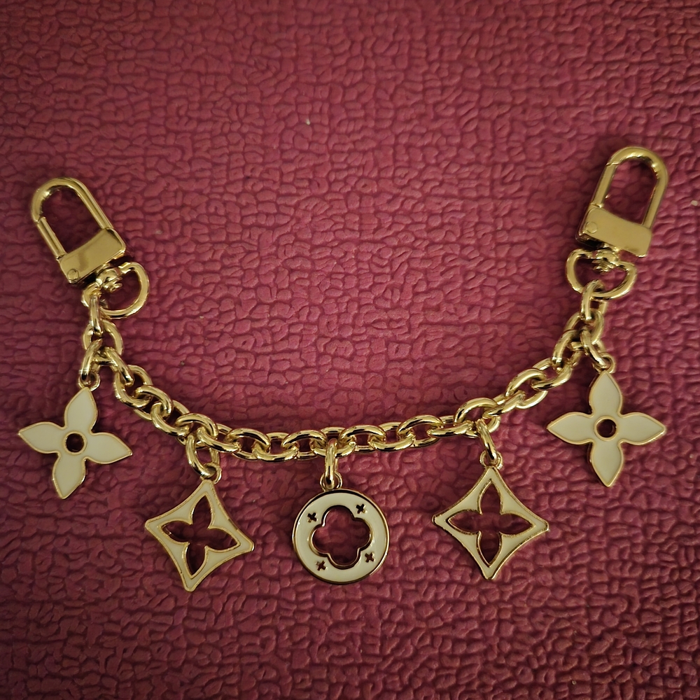 Gold Charm Bracelet with Floral Accents